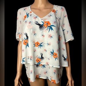 Juicy Couture floral cold shoulder blouse (A8)